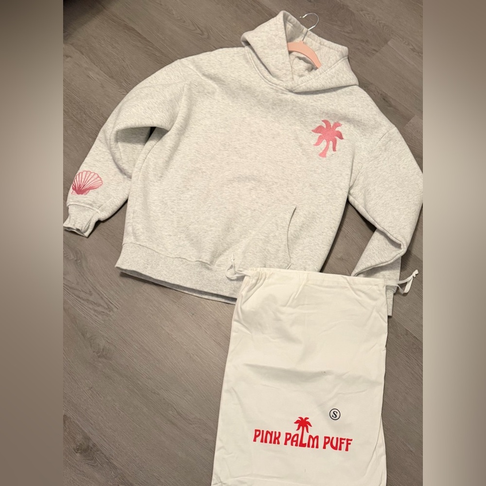 Pink Palm Puff Gray Hoodie brand new with dust bag *no box*size: S